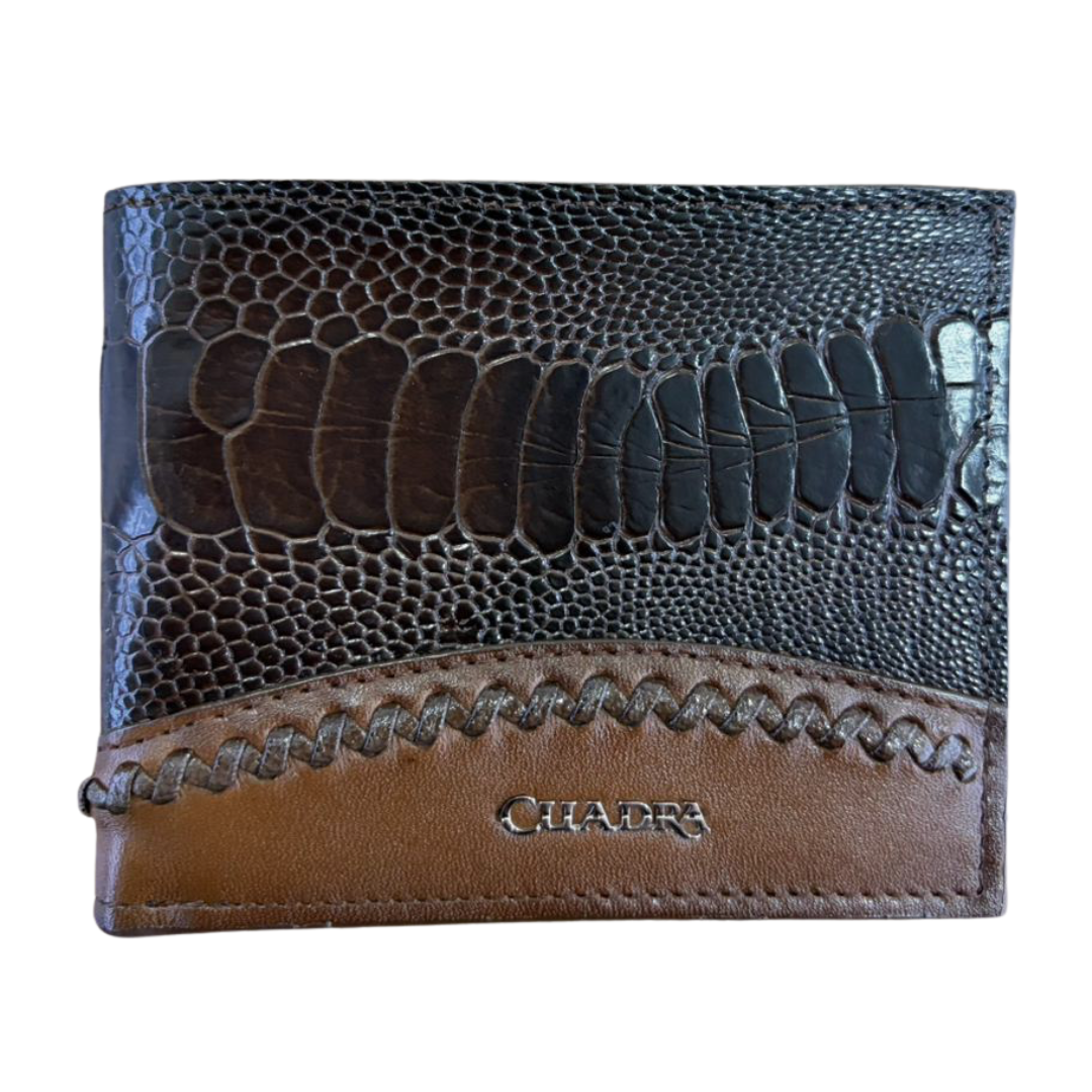Cartera CUADRA Avestruz Café